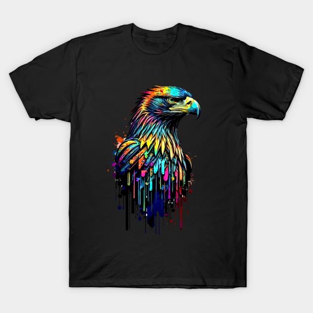 The rainbow-colored bald American eagle T-Shirt by DeathAnarchy